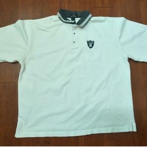 Retro Oakland Raiders White Polo Shirt Men's Size XL with Raiders patch Logo NFL